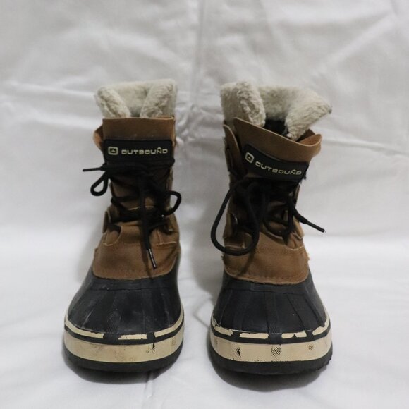 Outbound Brown Unisex Lace Up Sherpa Waterproof Outdoor Rain Winter Boots - Picture 2 of 12